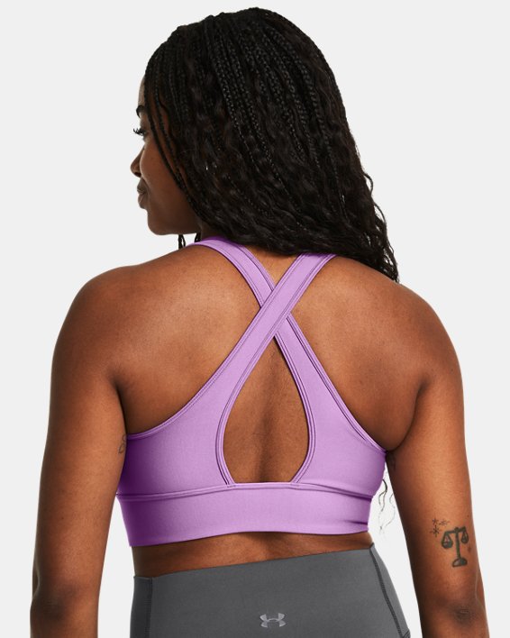 Bra deportivo UA Crossback Longline para mujer, Purple, pdpMainDesktop image number 5